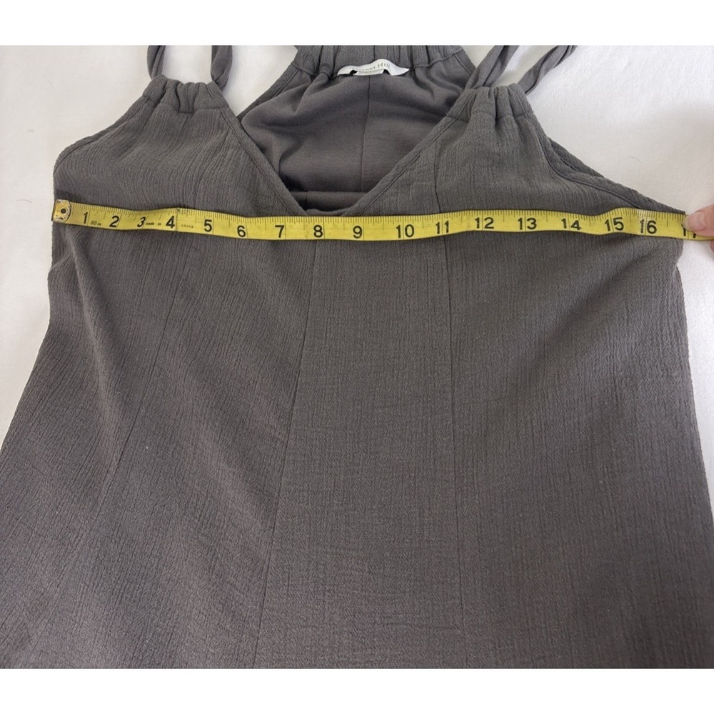 Garnet Hill Halter Maxi Dress Crinkle Cotton Gauze Twist Petite Small Gray Boho - Picture 6 of 9